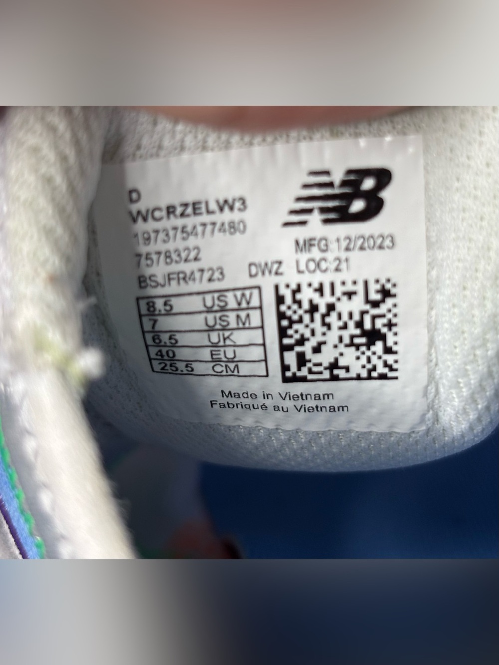 New Balance Fresh Foam X Cruz v3 Artisan Pack White Blue Women 8.5 VGUC - Picture 10 of 16